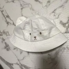 ベビー帽子 紐付き 42cm クマ