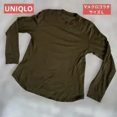 ヒートテックウールブレンドクルーネックT(長袖) マメクロゴウチＬ　オリーブ