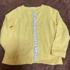 GU キッズ 女の子 イエロー カーディガン 花柄 110cm
