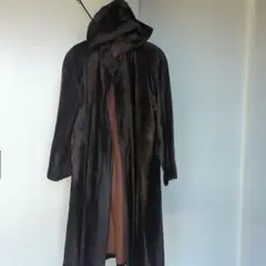 JEGEBORG ダークブラウン フード付きロングコートインゲボルグ