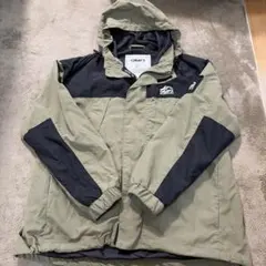 CAMP7 フード付きマウンテンパーカー カーキ/ブラック