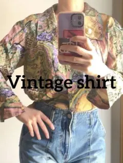 Sale！Vintage☆１００%シルクシャツ