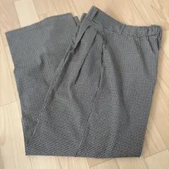 GU タックワイドパンツ　チェック