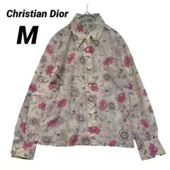 訳あり クリスチャンディオール Dior レトロ 花柄 長袖 総柄 シャツ Mのサムネイル