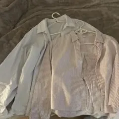 長袖 ストライプシャツ 2枚セット