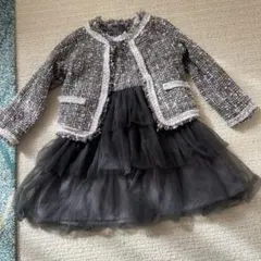 ツイードジャケットとチュールドレスセット
