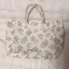 Francfranc ロゴトートバッグ クラシックフラワー L ベージュ