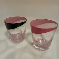 【会津塗り】ピンクと黒のグラスセット