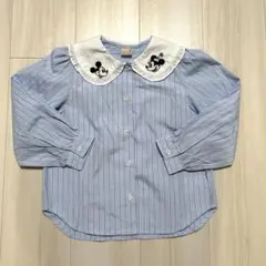 プティマイン　ミッキー ミニー 刺繍 長袖シャツ 120㎝