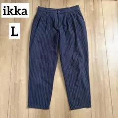 ikka ストライプ　テーパードパンツ　Lのサムネイル
