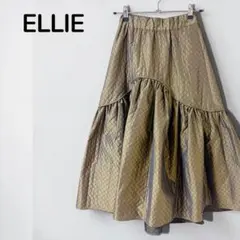 【エリーELLIE】キルティング　フレアスカート　ロングスカート　カーキ　フリーのサムネイル