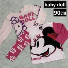 baby doll ベビー　キッズ　キティ ミニー　長袖　ロンT 90
