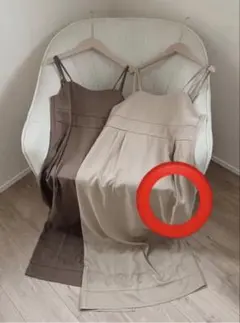 しまむら　mii rafraf ベージュ　キャミワンピース　M