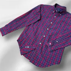 ラルフローレン チェックシャツ ボタンダウン 長袖 ポニー 刺繍 春 赤 レッド