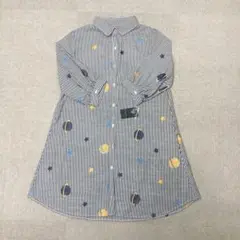 新品❤️ 訳あり　APPUREAM シャツワンピース　長袖　ストライプ　M〜L