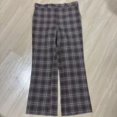 70s 80s チェック柄 フレアパンツブーツカット ヴィンテージ タロンジップ