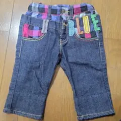 デニム チェック柄 ハーフパンツ 110cm