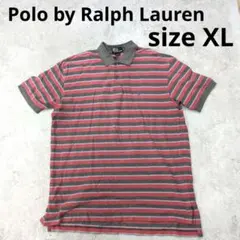 294○ Polo by Ralph Lauren ボーダーポロシャツ XL