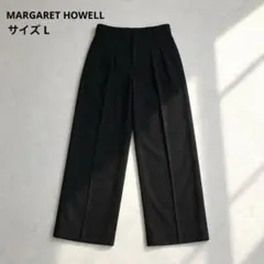 マーガレットハウエル 23SS コットンリネンツイル パンツ 1 ブラック マーガレットハウエル 美品 コットン リネン ツイル トラウザーズ 1黒