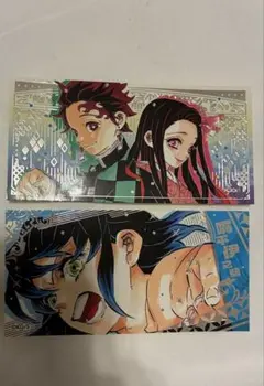 鬼滅の刃 箔押しステッカー 嘴平伊之助　竈門炭治郎 禰豆子