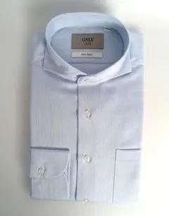 【新品】ONLY 1976 綿100% ノンアイロン スナップB サックス 38