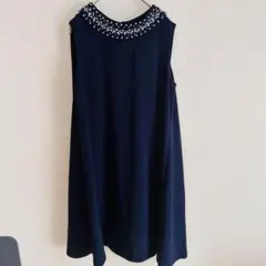 美品！ルイルエブティック　ノースリーブワンピース S ネイビー パーティードレスのサムネイル