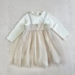 【美品】プティマイン　重ね着風ワンピース