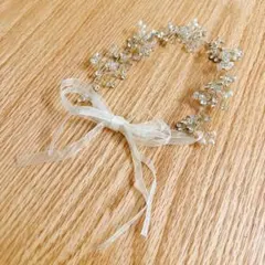 ウェディング ヘアアクセサリー シルバー×パール ヘッドドレス オケージョン