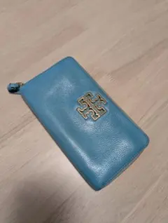Tory Burch 青 レザー 長財布