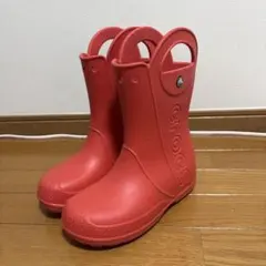 crocs 長靴 ハンドル付き　21㎝　J3 オレンジ