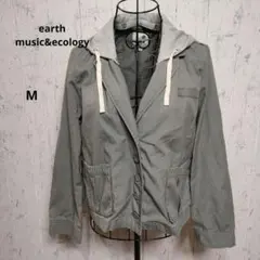 earth music&ecologyカーキフード付きミリタリージャケット M