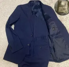 【美品】スーツセレクト　4S 2釦シングルスーツ　セットアップ　ネイビー　A6