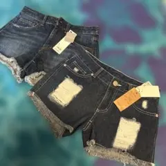 新品　GU デニムショートパンツ S ブルー他2点セット　ウエスト61