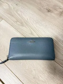 COACH 長財布 ラウンドファスナー ブルー