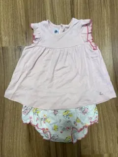 最終値下げ　プチバトー　花柄　セットアップ