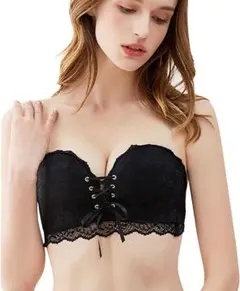 ストラップレスブラ ドレス用下着 肩紐・二重滑り止め　紐なしブラ