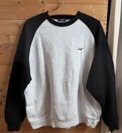 HECT ビッグシルエットラグランスウェット グレー ブラック 裏起毛