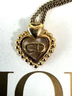 大人気！ディオール　ネックレス　ハート　CDロゴ　ゴールド
