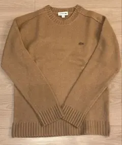 ラコステ　ウール　クルーネックセーター　ベージュ