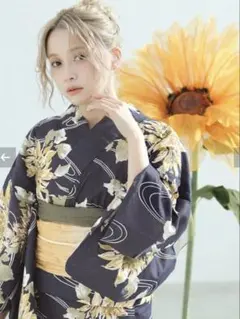 Dita 幻想鏡花水月 浴衣 帯 下駄 3点セット 紺色 - メルカリ