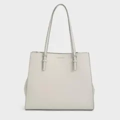 Charles & Keith クラシックダブルハンドルトートバッグ グレー
