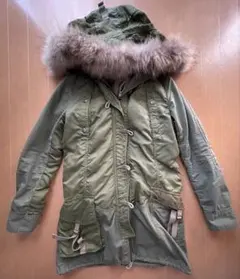 中古AVIRdEXオリーブグリーン モッズコート ミリタリージャケット2Way