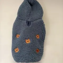 くま柄 ボア フード付き 犬用パーカー