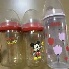Pigeon哺乳瓶2本 NUK1本