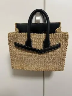 かごバッグ ストローバッグ ブラック　SEAのサムネイル