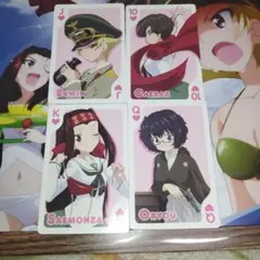 ガールズ＆パンツァー 　トランプ　4枚　カバさんチーム