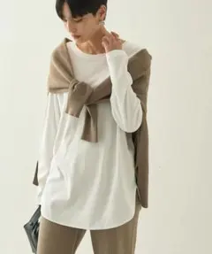 アメリカンホリック　ラウンドカットプルオーバー　ロングTシャツ　カットソー