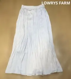 LOWRYS FARMライトグレー サテンプリーツロングスカート