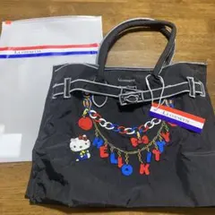 新品　ラクゼット　キティ　ブラック　Ｓ　ハローキティ　チャーム　トート　バッグのサムネイル