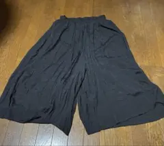 レディース　パンツ　ズボン　ガウチョパンツ　ゆったり　黒　腰ゴム